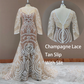 Country Destination Wedding Dress Boho Lace Illusion Mermaid Bridal Gown